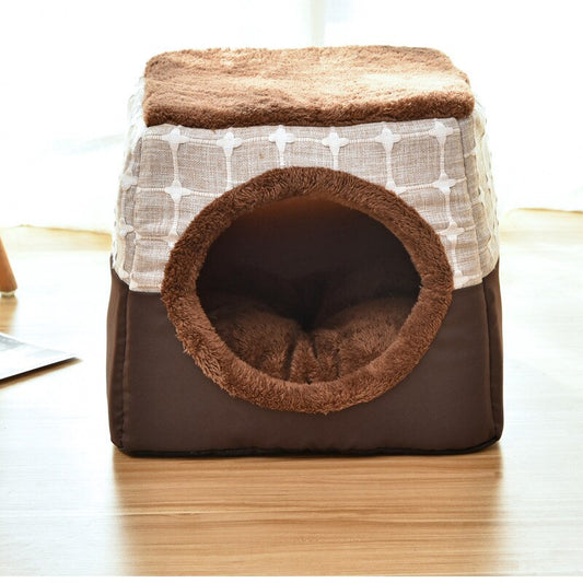 Maison de lit pour chat ou petit chien - Douce, chaude et confortable