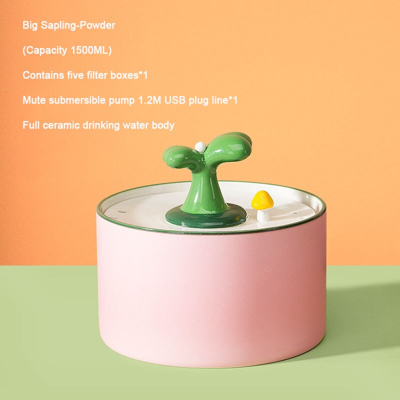 Ceramic water fountain 1 / 1.5 Liters for cats and small dogs