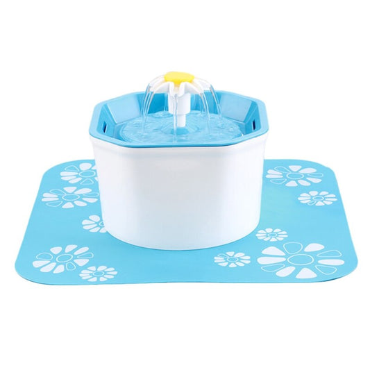 Flowing fountain + mat offered - food-grade plastic - 1.6 Liters