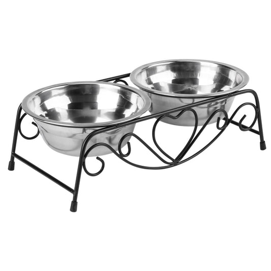 Double stainless steel bowl