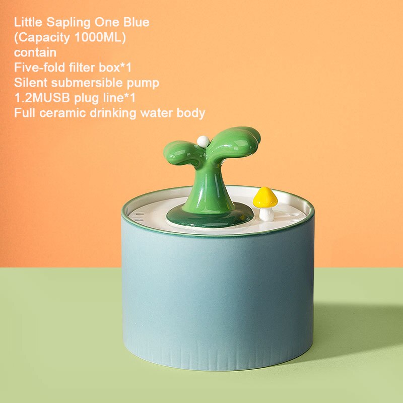 Ceramic water fountain 1 / 1.5 Liters for cats and small dogs