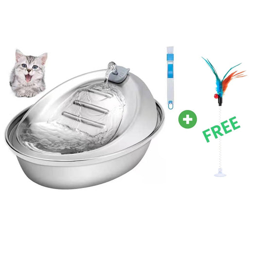 Water fountain 2L - stainless steel - Cat and Dog