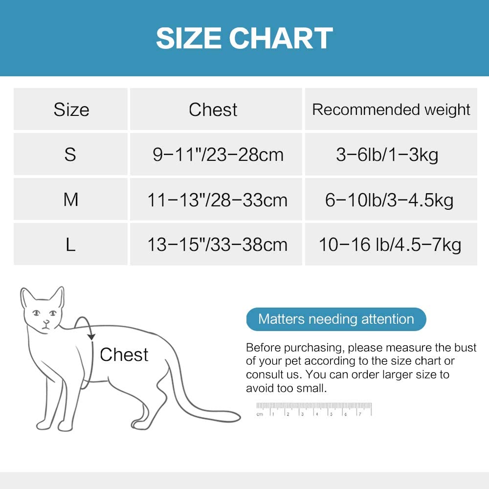 Harness for cat and kitten - S / M / L - Adjustable