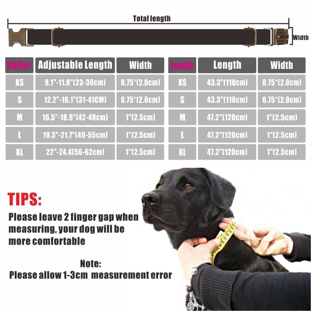 Personalized Dog Collar - With Free Engraving and ID Tag