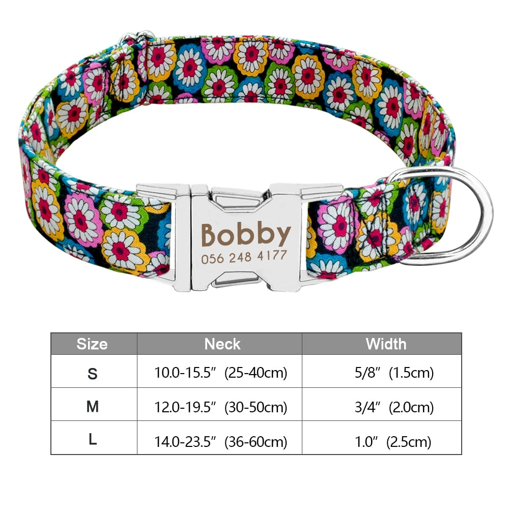 Personalized nylon dog and cat collar - Free engraving!