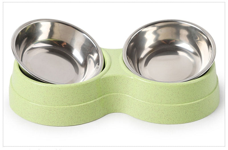 Double stainless steel cat and dog bowl