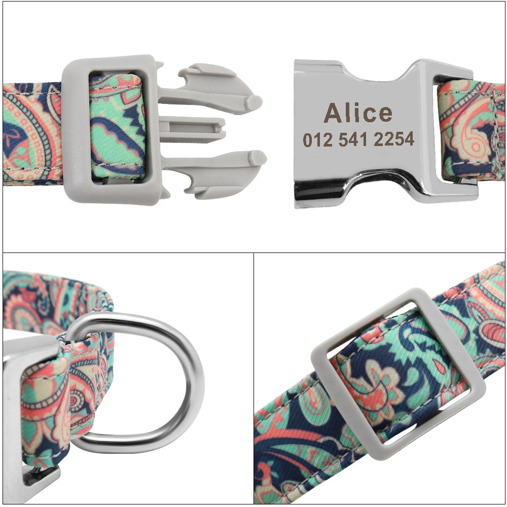 Personalized nylon dog and cat collar - Free engraving!