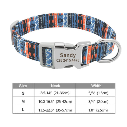 Personalized nylon dog and cat collar - Free engraving!