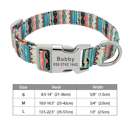 Personalized nylon dog and cat collar - Free engraving!