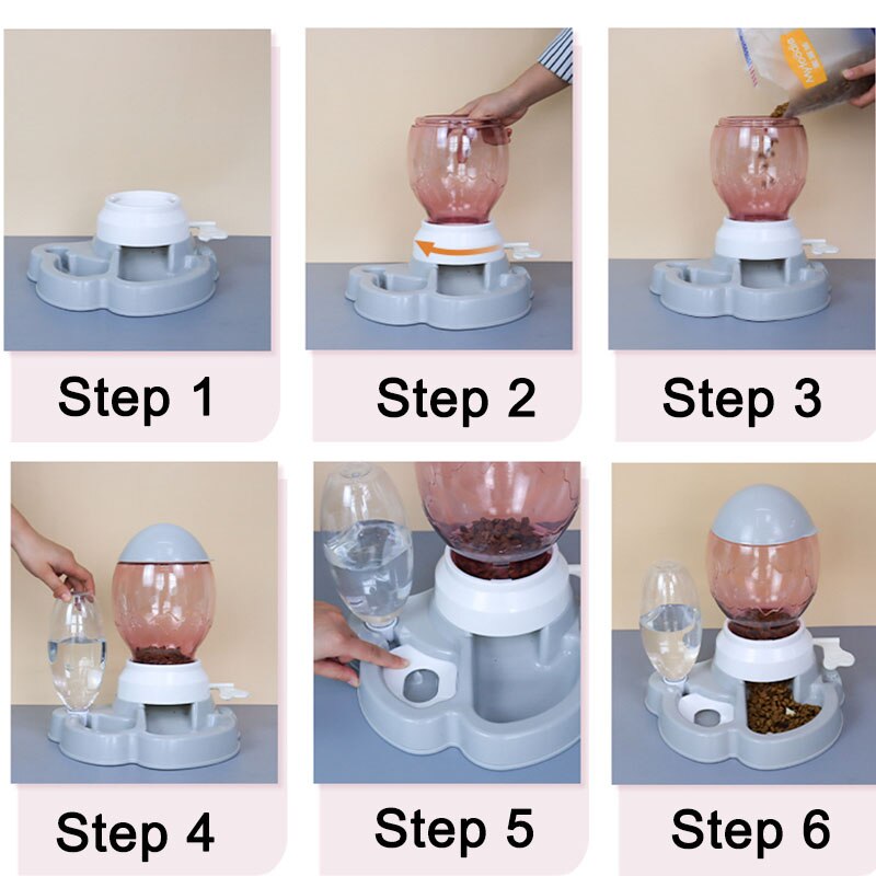 All in 1 feeder - automatic fountain - crank dispenser - playful - seen on Instagram