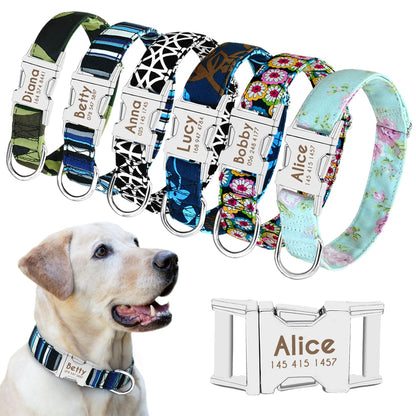 Personalized nylon dog and cat collar - Free engraving!