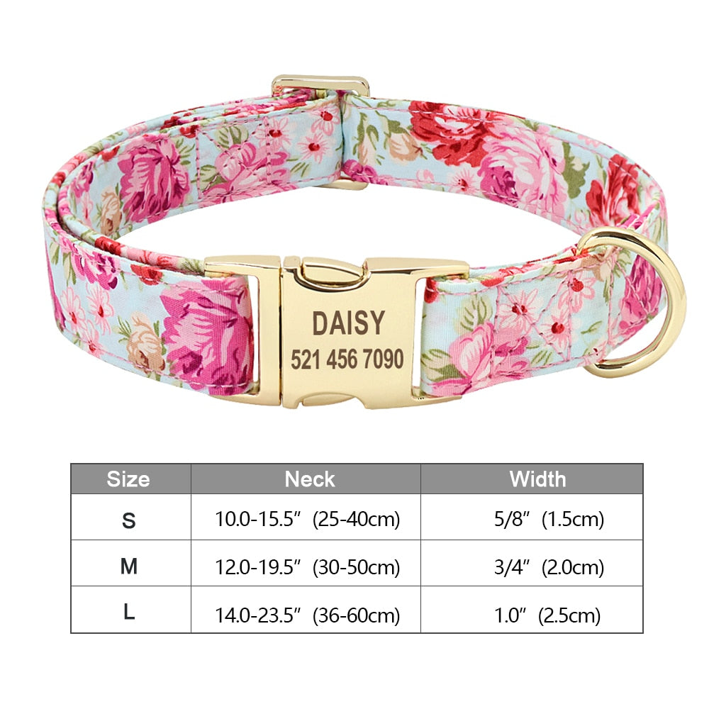 Personalized nylon dog and cat collar - Free engraving!