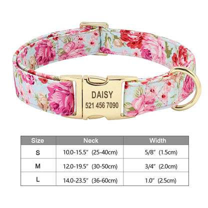 Personalized nylon dog and cat collar - Free engraving!