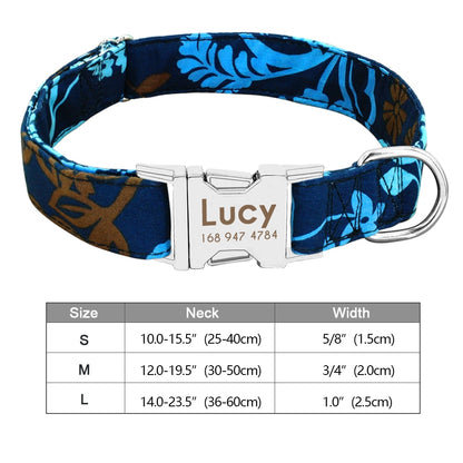 Personalized nylon dog and cat collar - Free engraving!