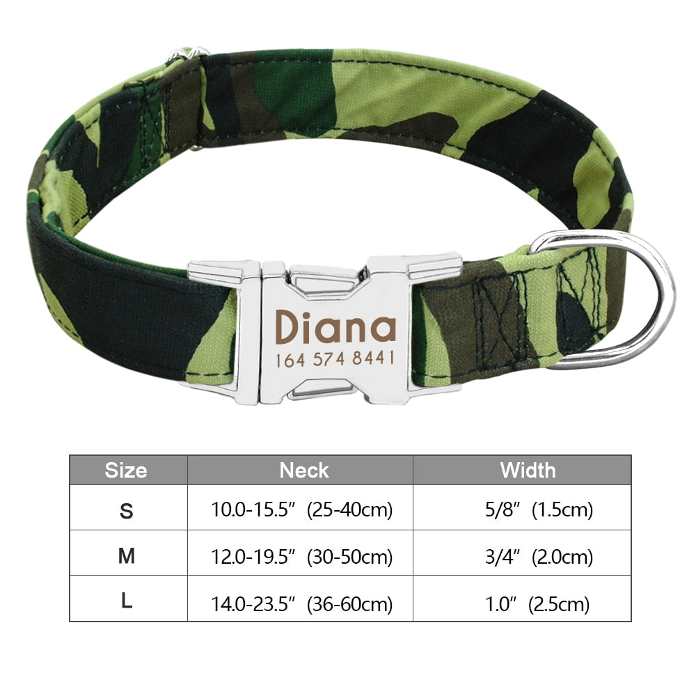 Personalized nylon dog and cat collar - Free engraving!