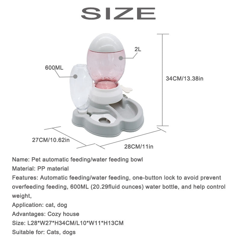 All in 1 feeder - automatic fountain - crank dispenser - playful - seen on Instagram