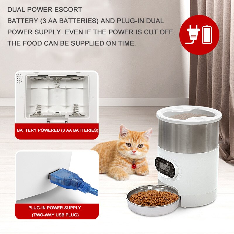 Automatic bowl - double stainless steel bowl