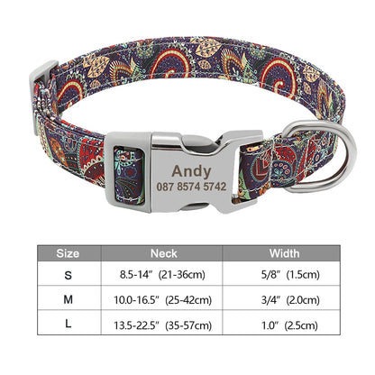 Personalized nylon dog and cat collar - Free engraving!