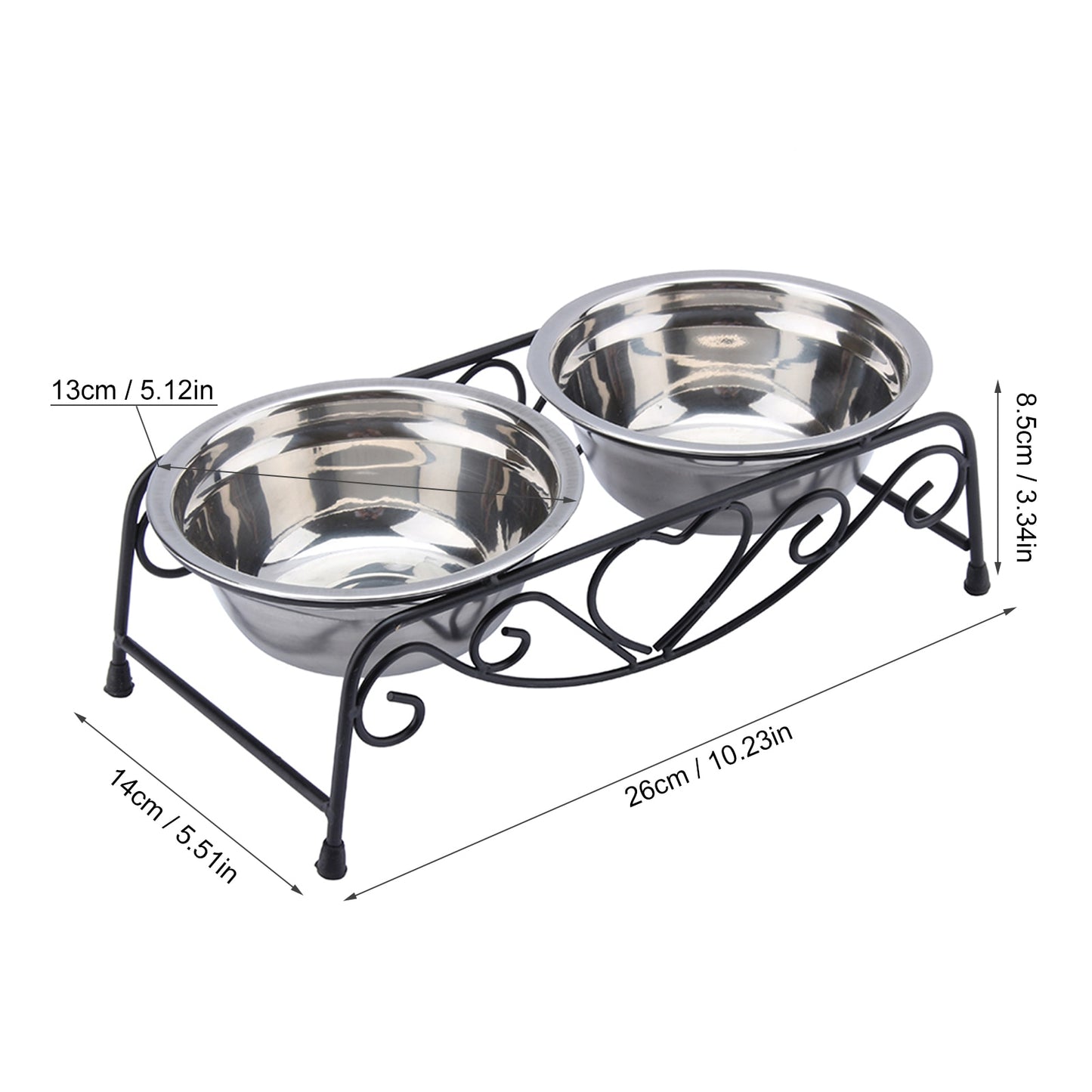 Double stainless steel bowl