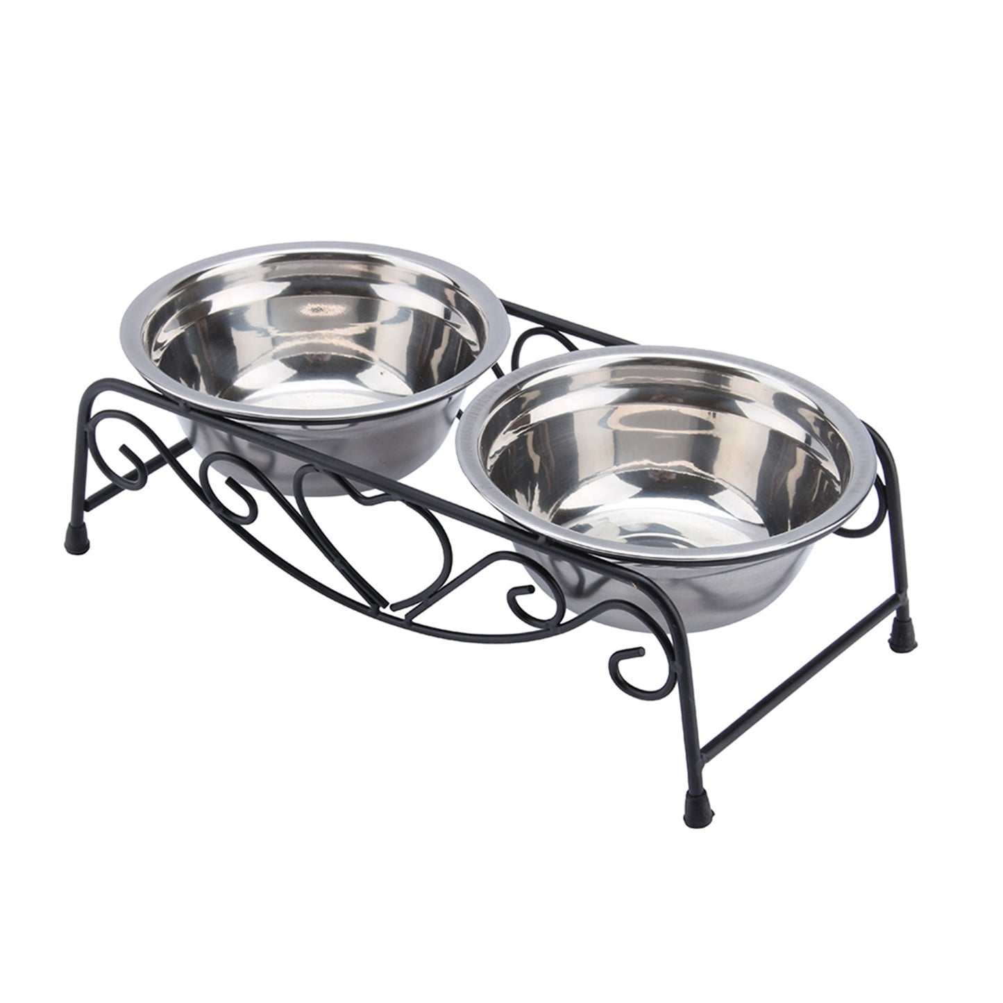 Double stainless steel bowl