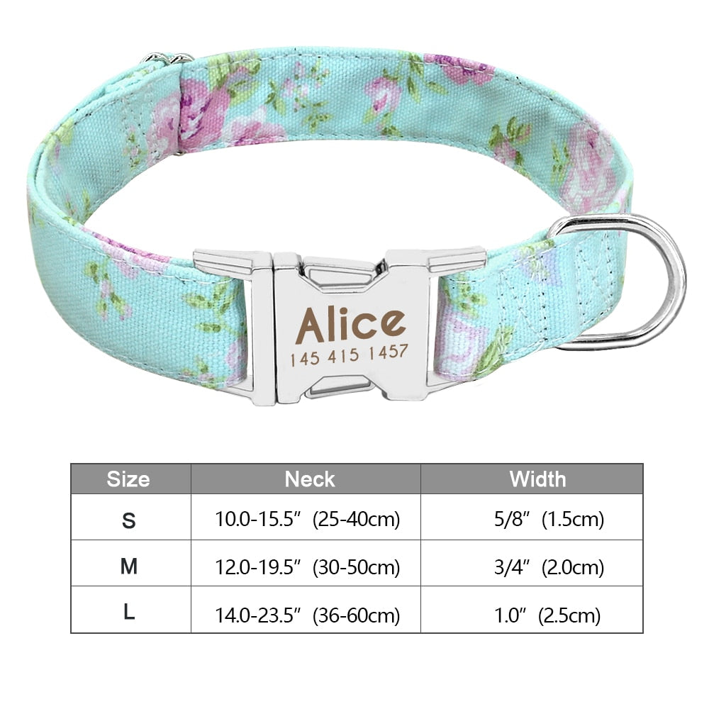 Personalized nylon dog and cat collar - Free engraving!