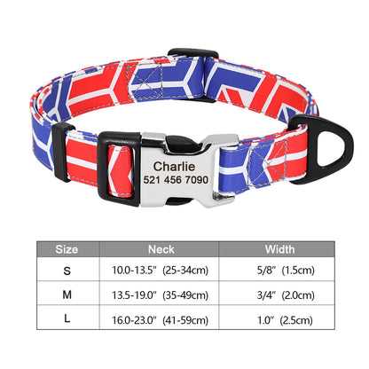 Personalized nylon dog and cat collar - Free engraving!