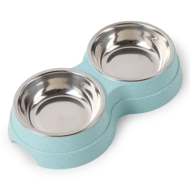 Double stainless steel cat and dog bowl