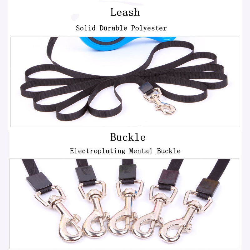 Retractable leash for dogs and cats - Made of nylon, suitable for medium to large sizes