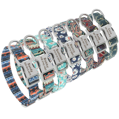 Personalized nylon dog and cat collar - Free engraving!