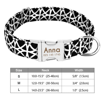 Personalized nylon dog and cat collar - Free engraving!