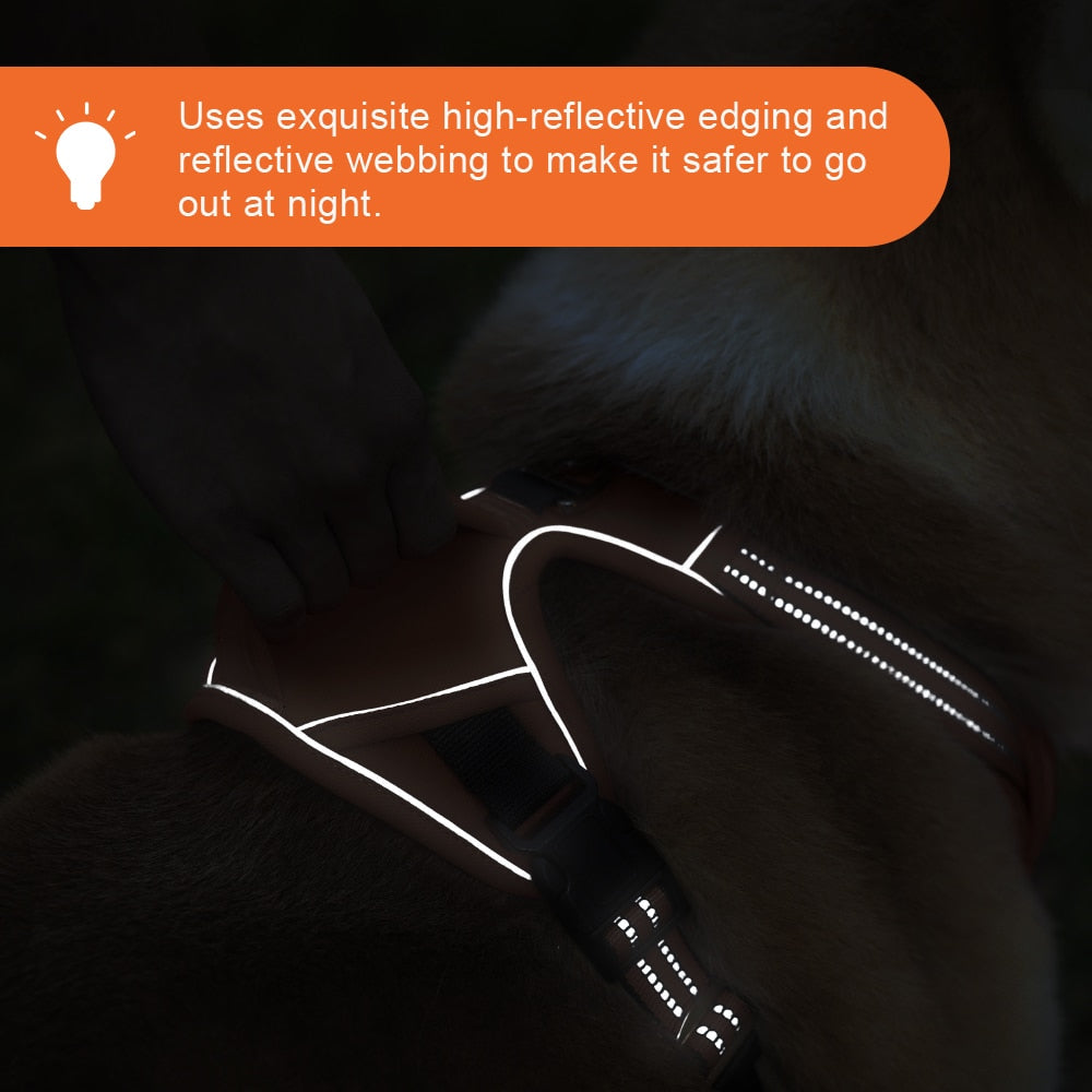 Dog harness - Oxford 1000D, reflective and with handle