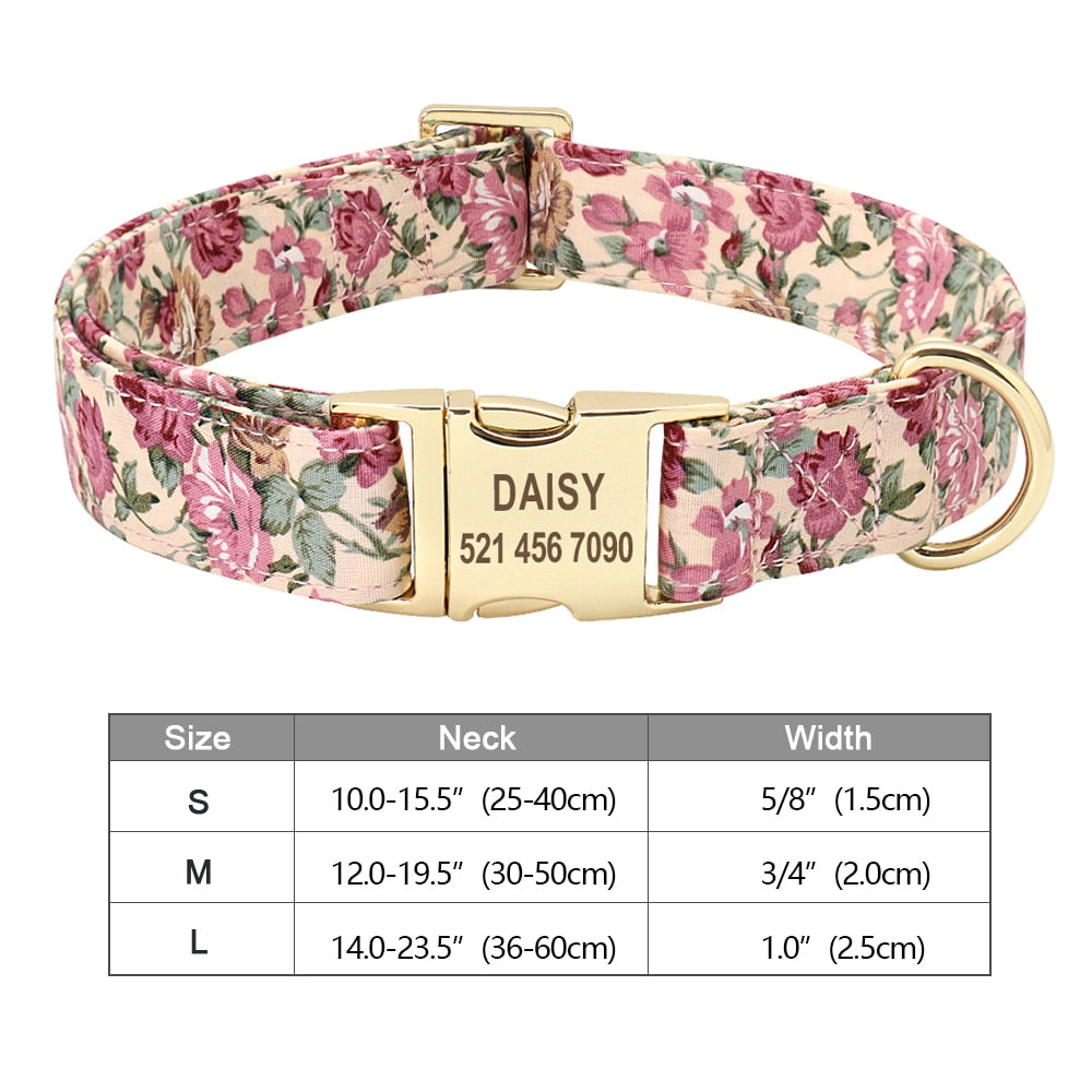 Personalized nylon dog and cat collar - Free engraving!