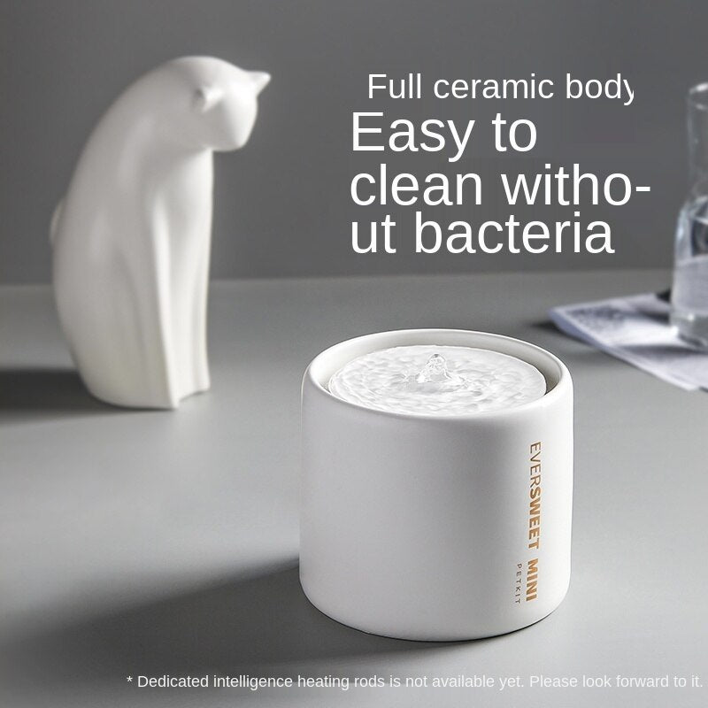 Smart fountain - Petkit - ceramic - 1.2 Liters - control application - cat and small dog