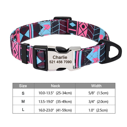 Personalized nylon dog and cat collar - Free engraving!