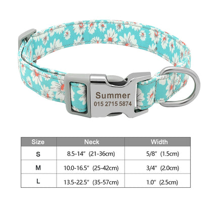Personalized nylon dog and cat collar - Free engraving!