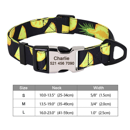 Personalized nylon dog and cat collar - Free engraving!