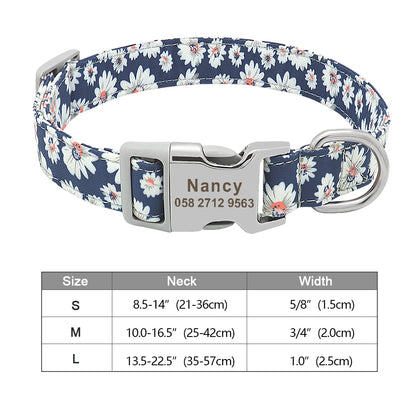 Personalized nylon dog and cat collar - Free engraving!