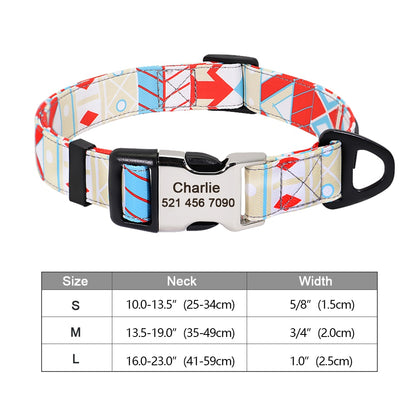 Personalized nylon dog and cat collar - Free engraving!
