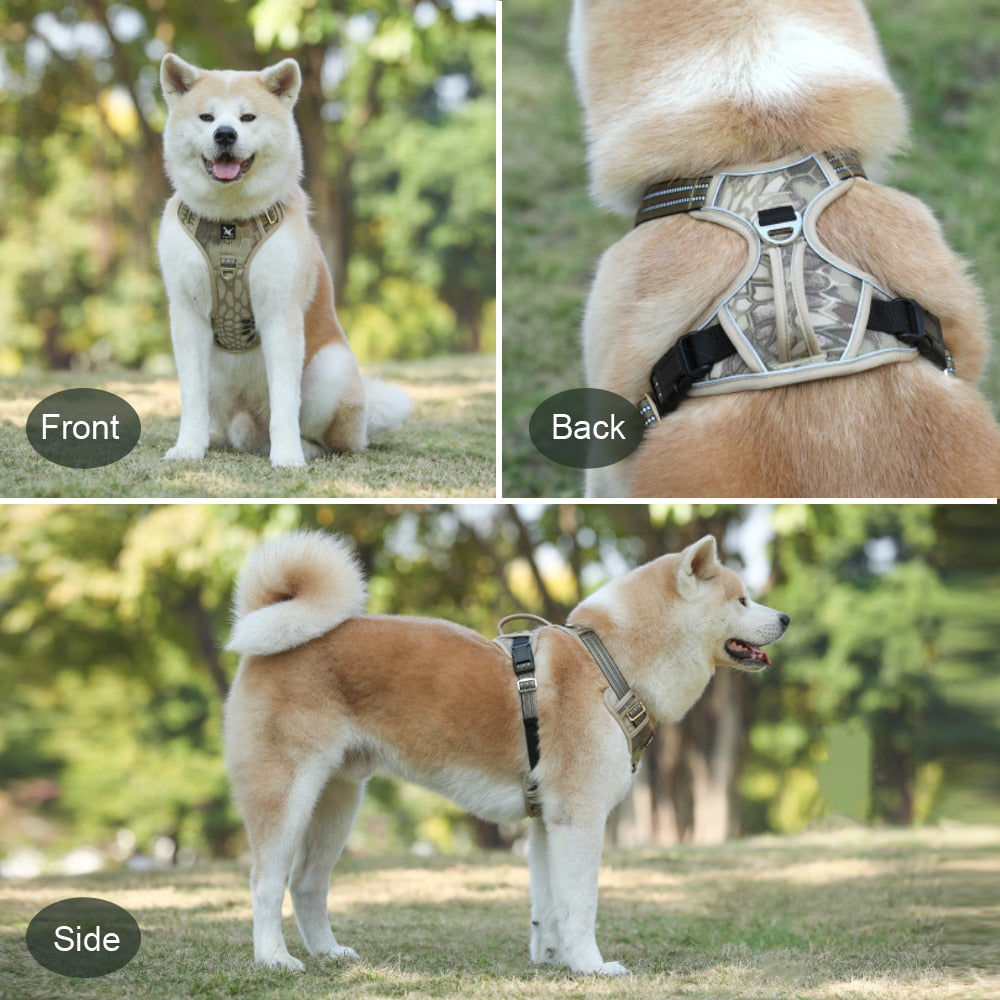 Dog harness - Oxford 1000D, reflective and with handle