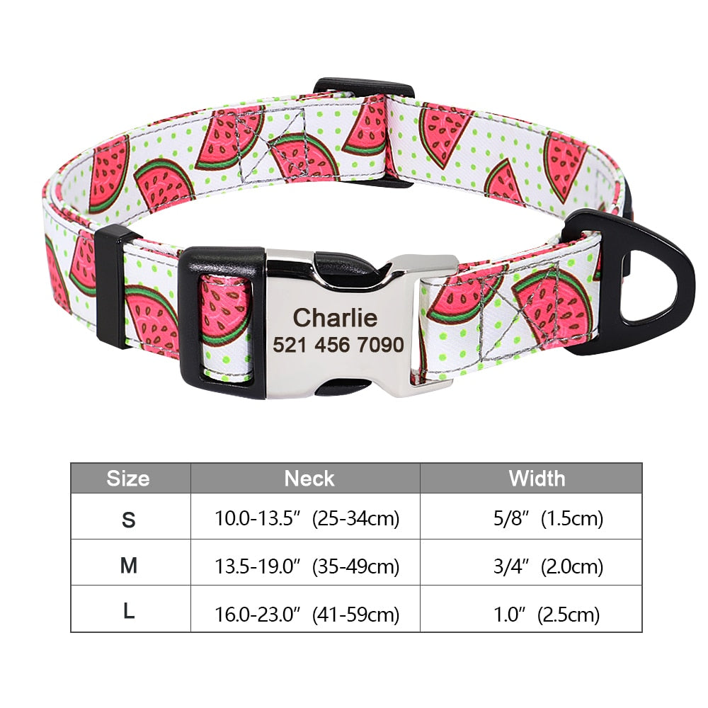 Personalized nylon dog and cat collar - Free engraving!