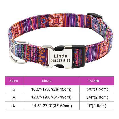 Personalized nylon dog and cat collar - Free engraving!
