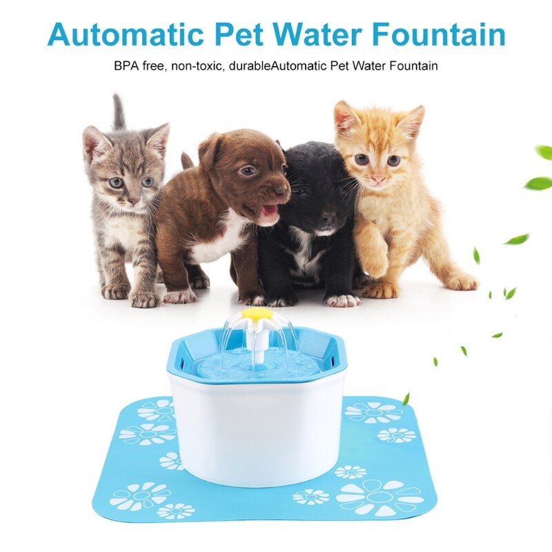 Flowing fountain + mat offered - food-grade plastic - 1.6 Liters