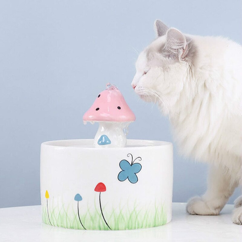 Water fountain 1.5L - mushroom design - ceramic - ultra silent