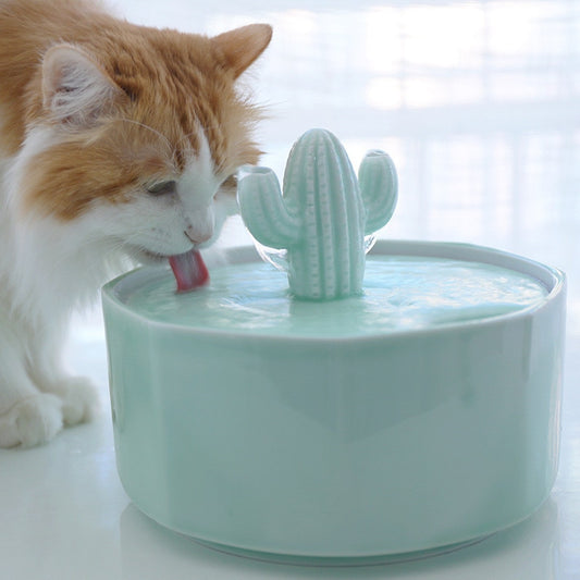 Cactus design fountain - ceramic collection - 2.3 Liters