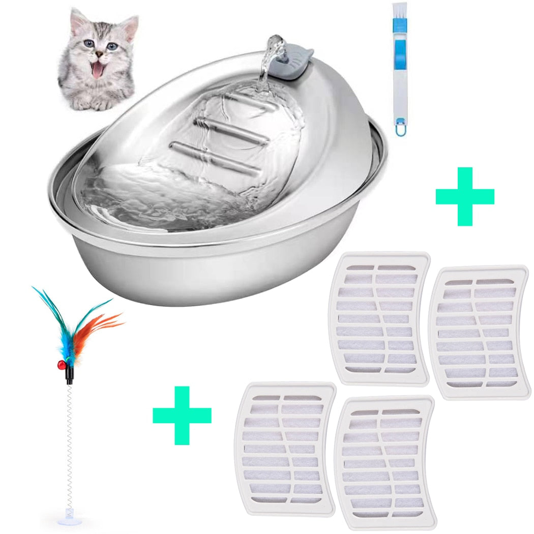 Water fountain 2L - stainless steel - Cat and Dog 