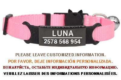 Kitten and cat collar with engraving
