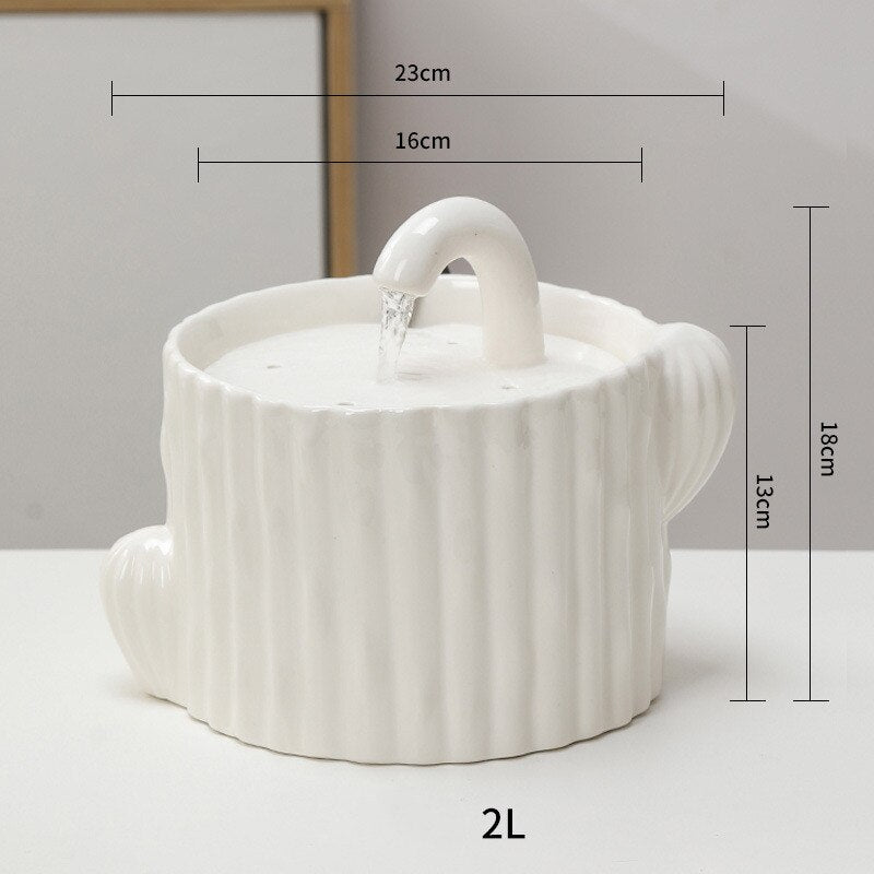 Ceramic Water Fountain - 2 Liters - Cactus Style 