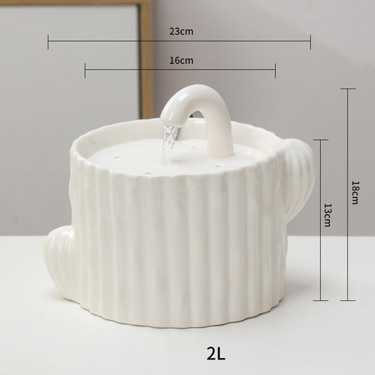 Ceramic Water Fountain - 2 Liters - Cactus Style 