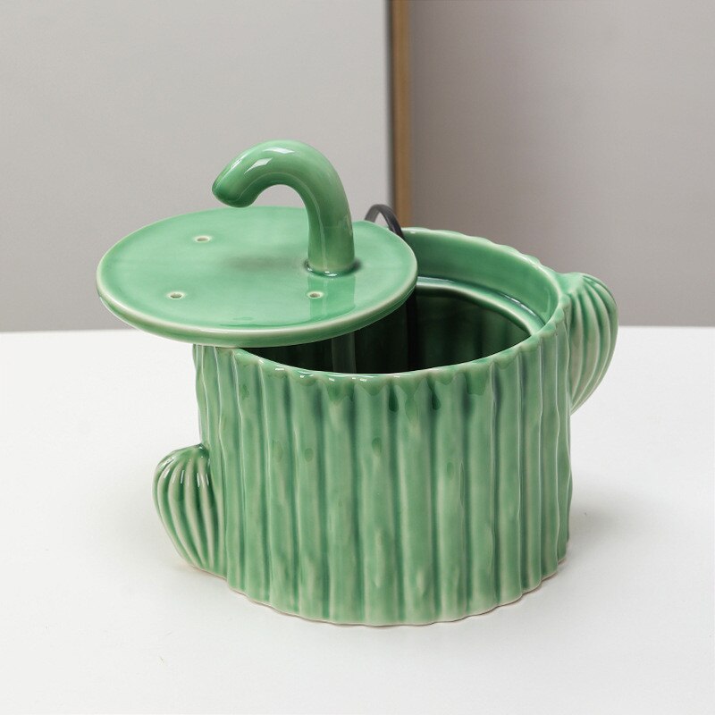 Ceramic Water Fountain - 2 Liters - Cactus Style 