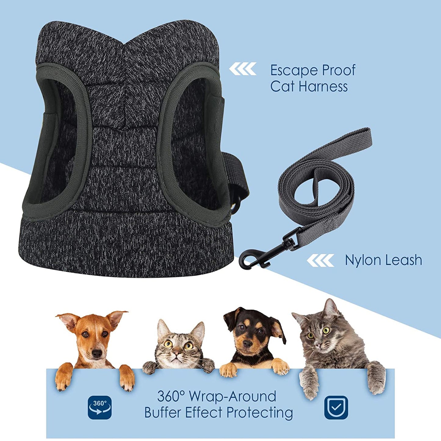 Harness for cat and kitten - S / M / L - Adjustable